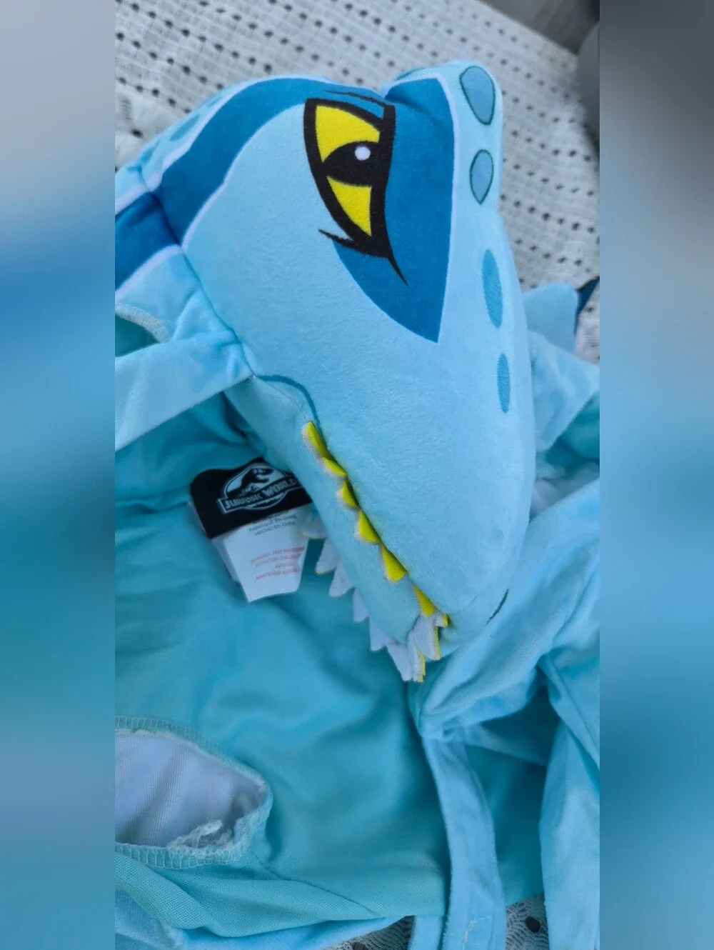 Jurassic World 'Blue' Plush Dog Costume - Light Blue, Size Medium, Pre-owned